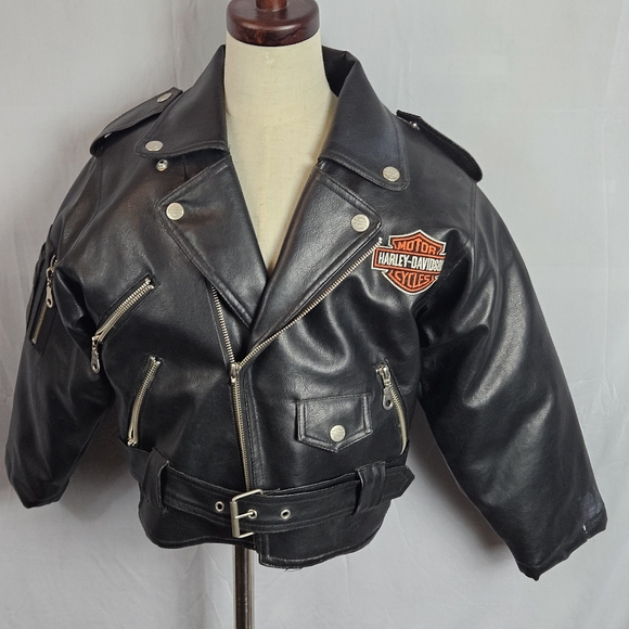 Harley-Davidson faux leather kids coat size 7 - Picture 14 of 16